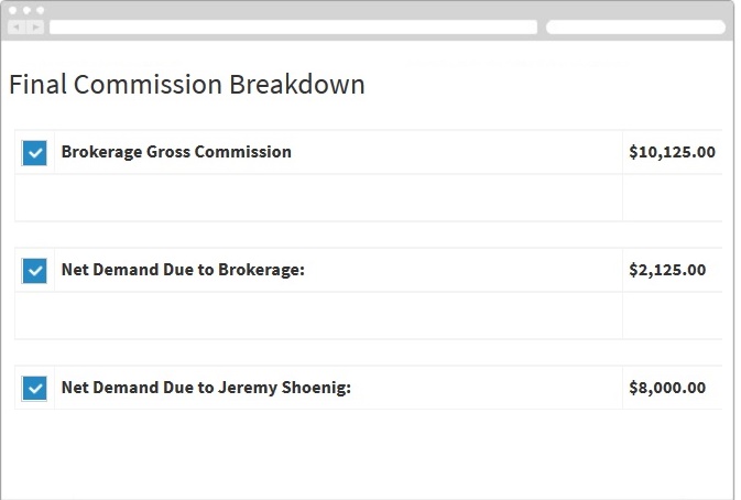 commission disbursement