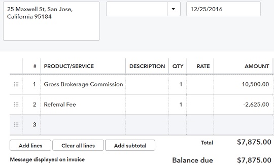 sales invoice