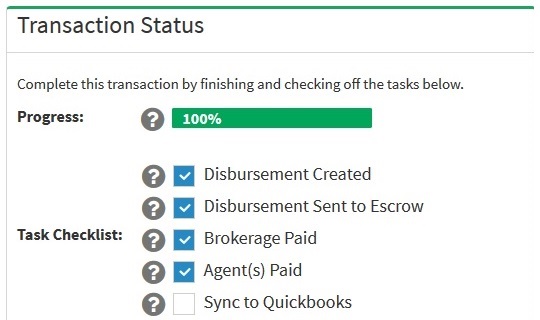 sync commission disbursements to Quickbooks